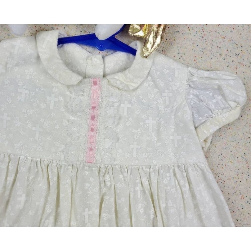 Vintage White Crosses Dress 3t